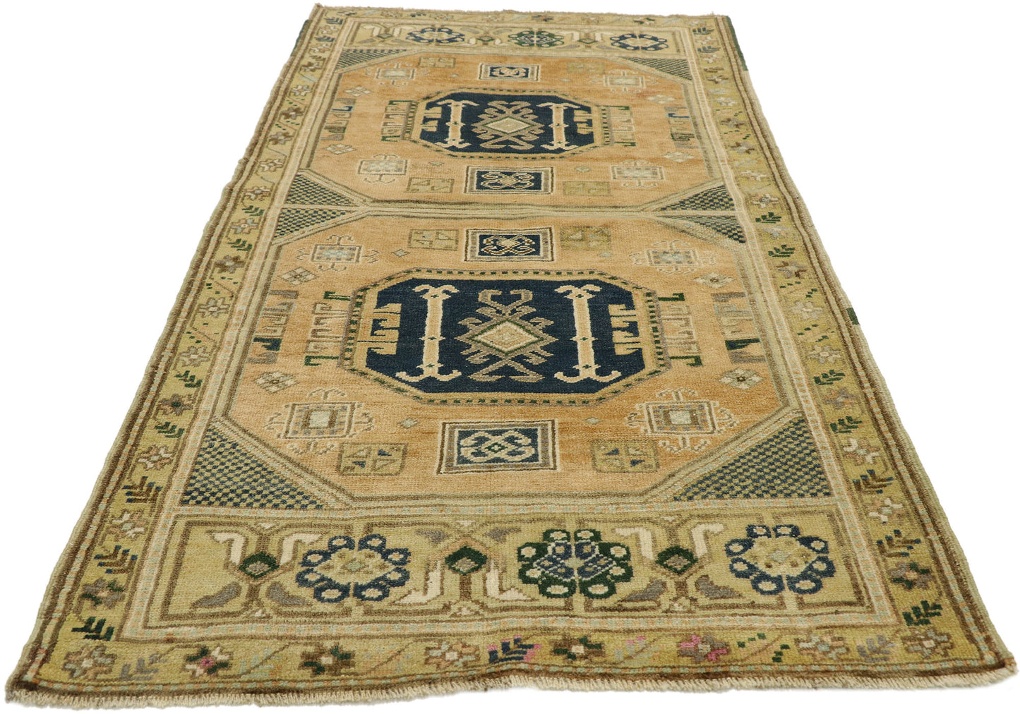 3 x 6 Vintage Turkish Oushak Rug 53187