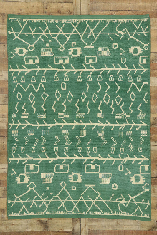 6 x 8 Contemporary Green Moroccan Rug 53193