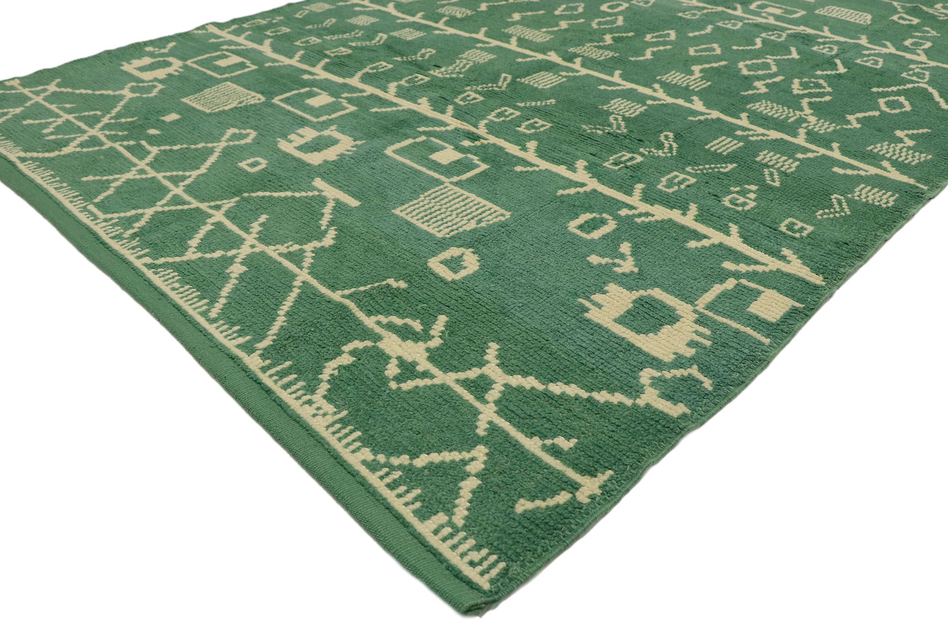 6 x 8 Contemporary Green Moroccan Rug 53193