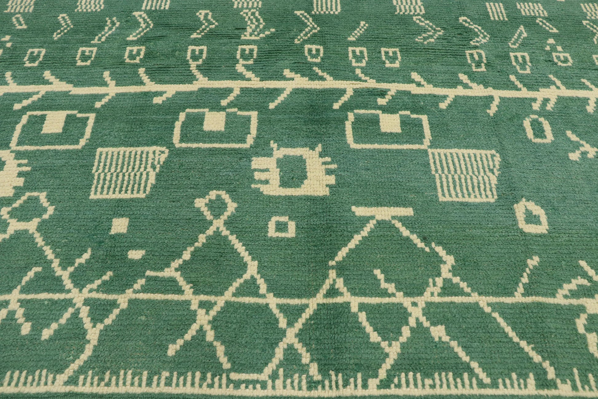 6 x 8 Contemporary Green Moroccan Rug 53193