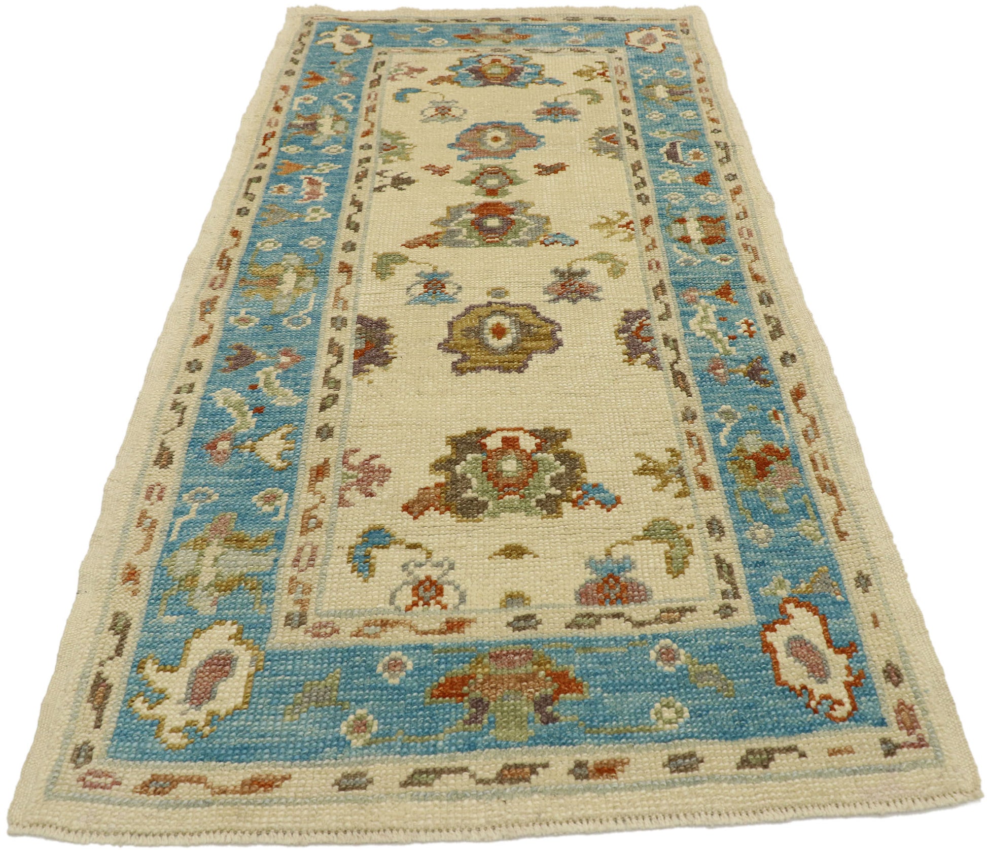 3 x 6 Coloful Turkish Oushak Rug 53196