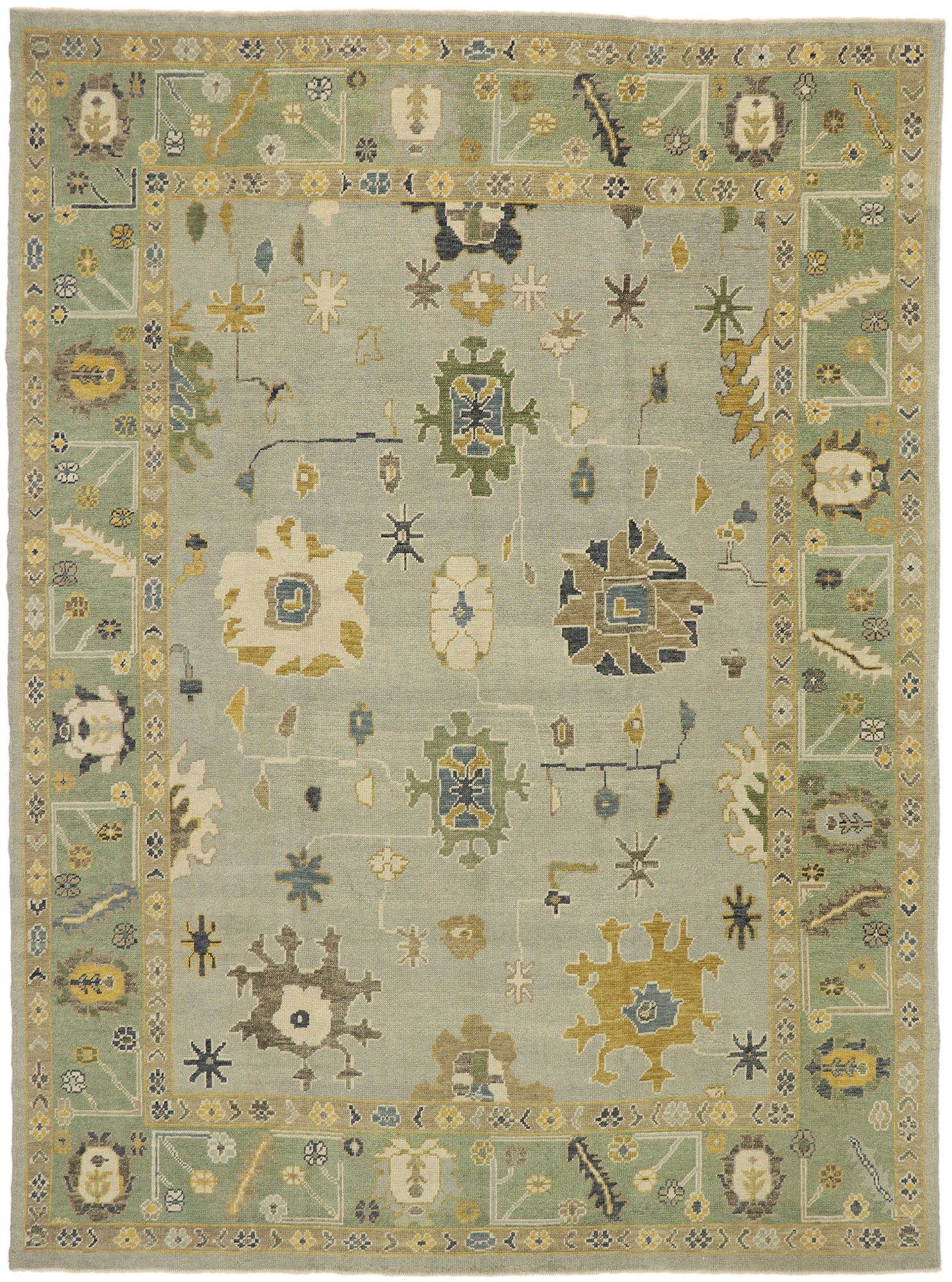 9 x 13 Contemporary Turkish Oushak Rug 53199