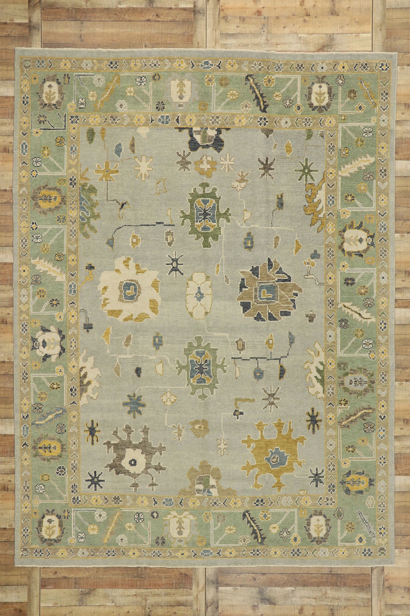 9 x 13 Contemporary Turkish Oushak Rug 53199