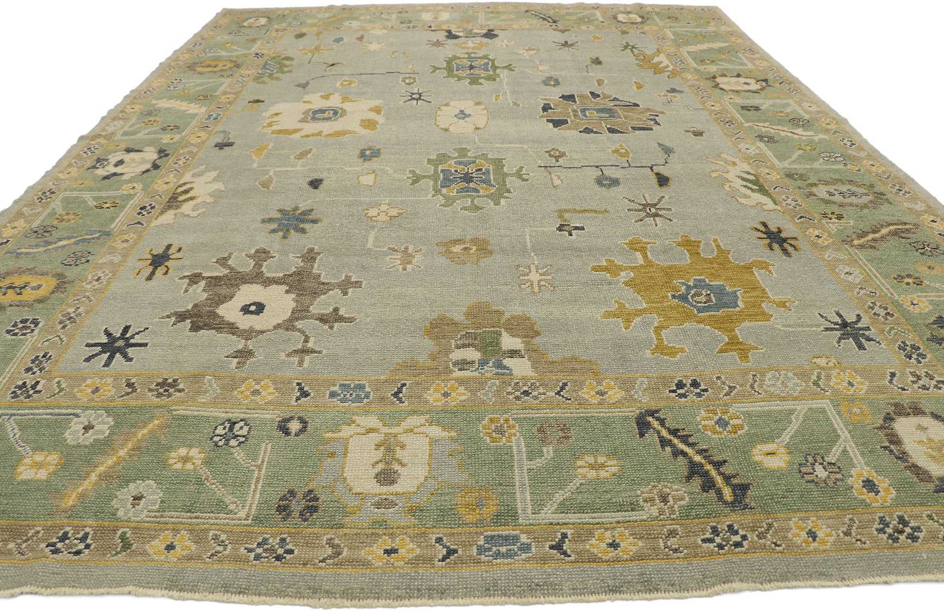 9 x 13 Contemporary Turkish Oushak Rug 53199