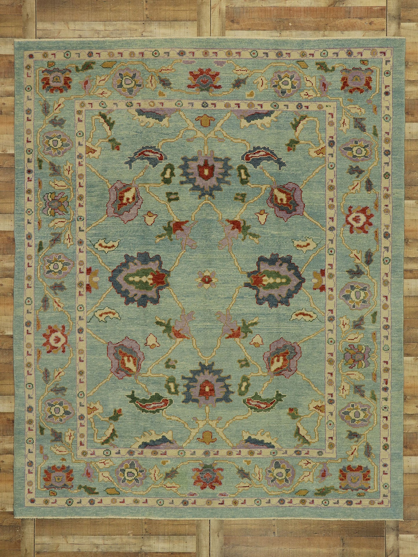 9 x 11 Contemporary Turkish Oushak Rug 53205