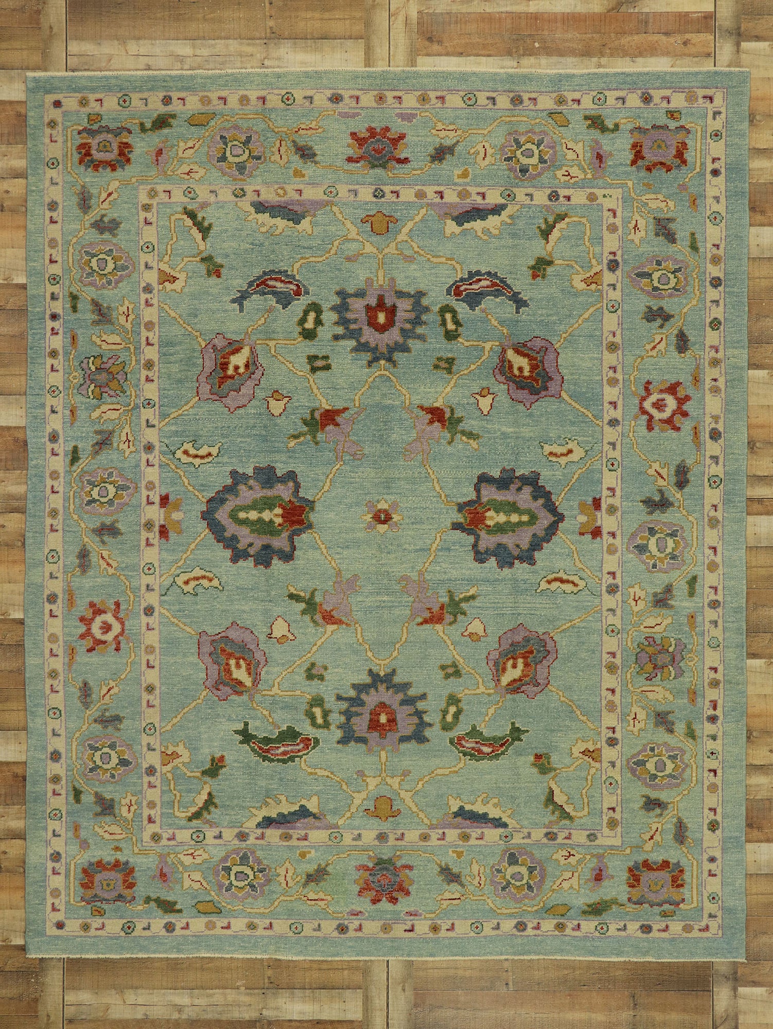 9 x 11 Contemporary Turkish Oushak Rug 53205