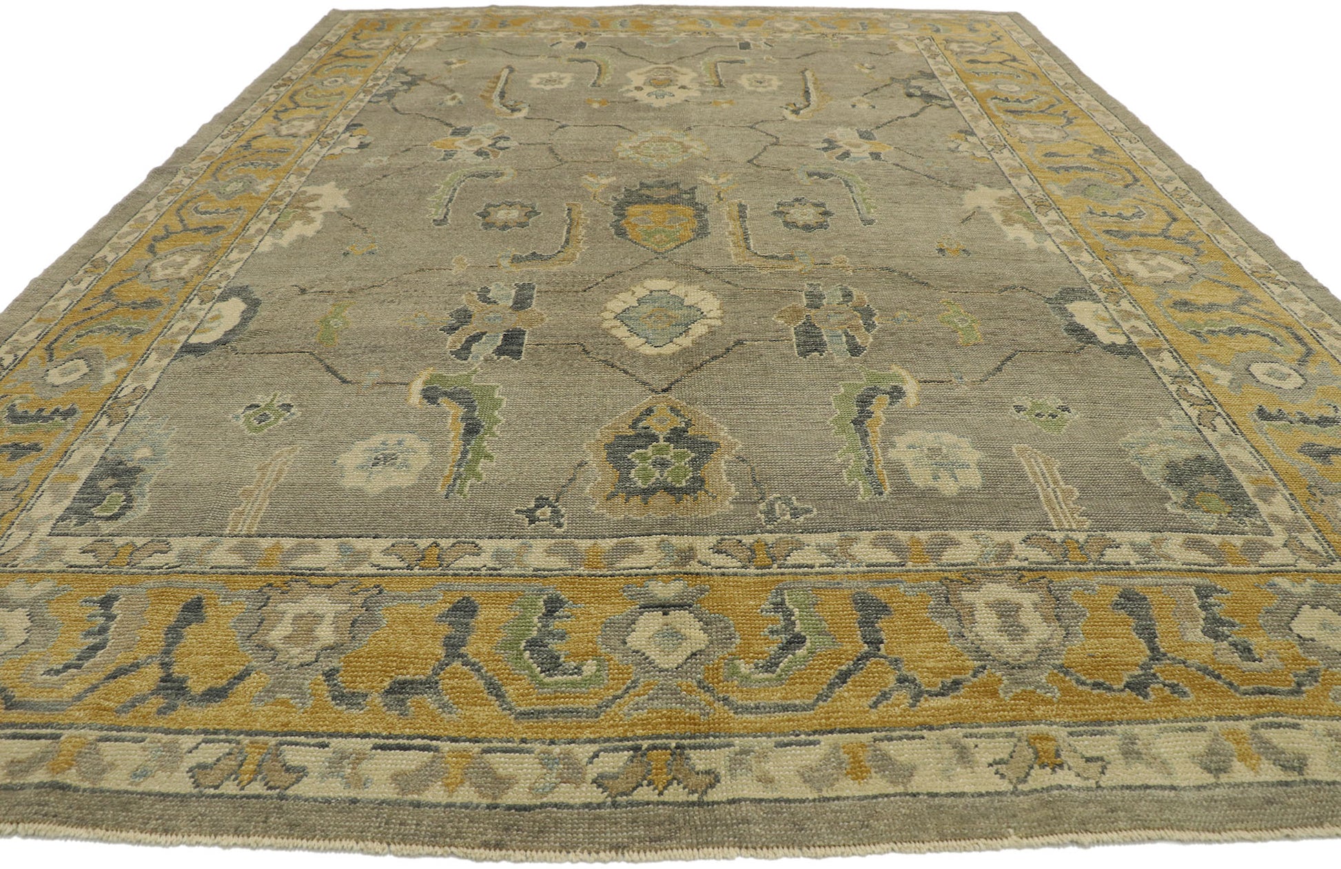 9 x 13 Earthy Turkish Oushak Rug 53206