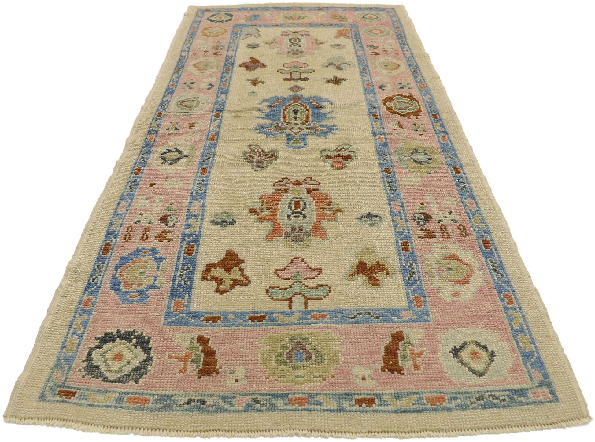 3 x 7 Contemporary Turkish Oushak Rug 53208