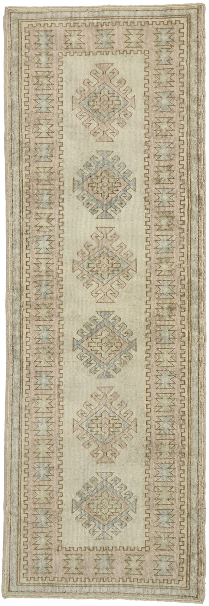 3 x 8 Vintage Turkish Oushak Runner 53212