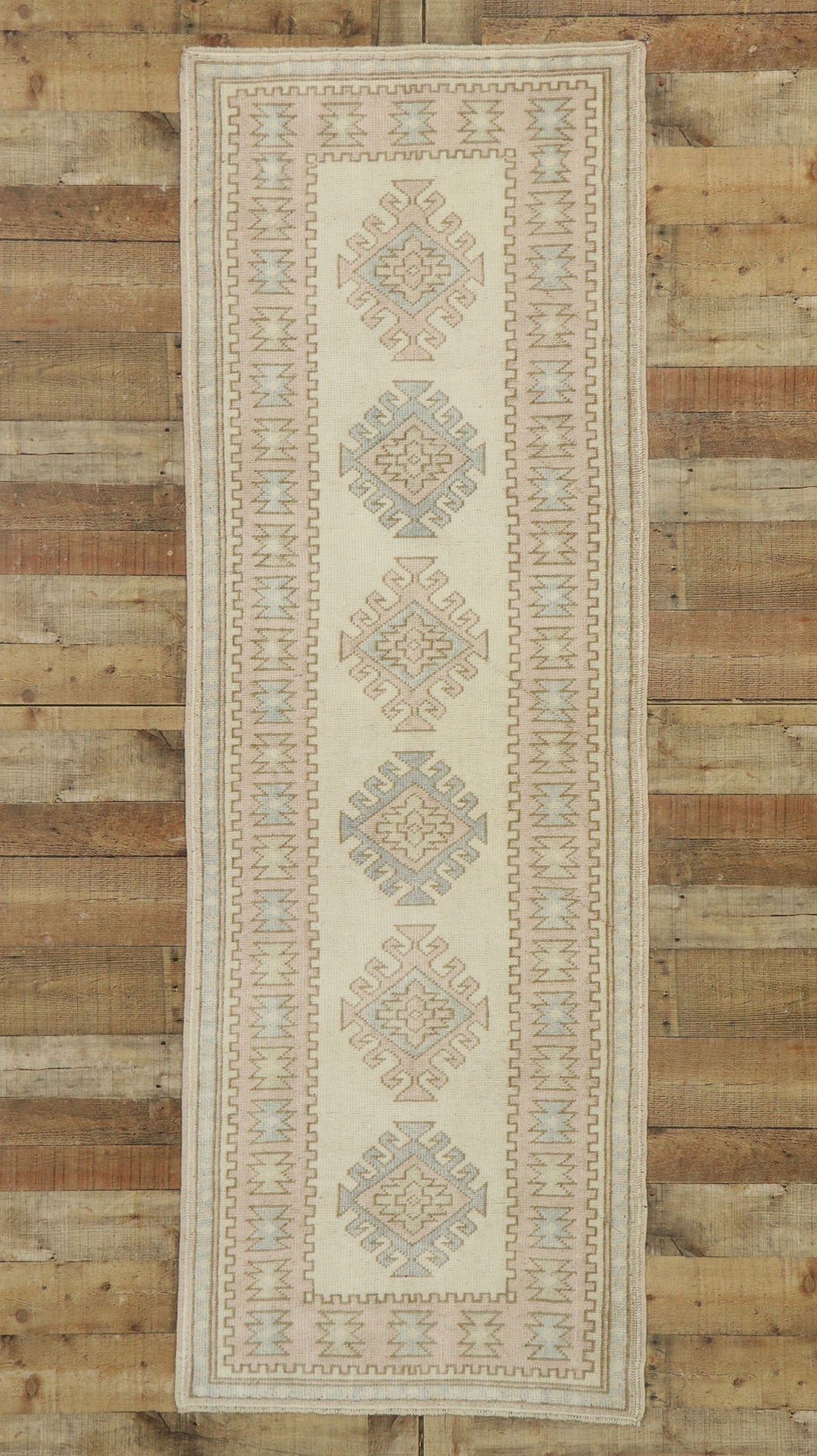 3 x 8 Vintage Turkish Oushak Runner 53212