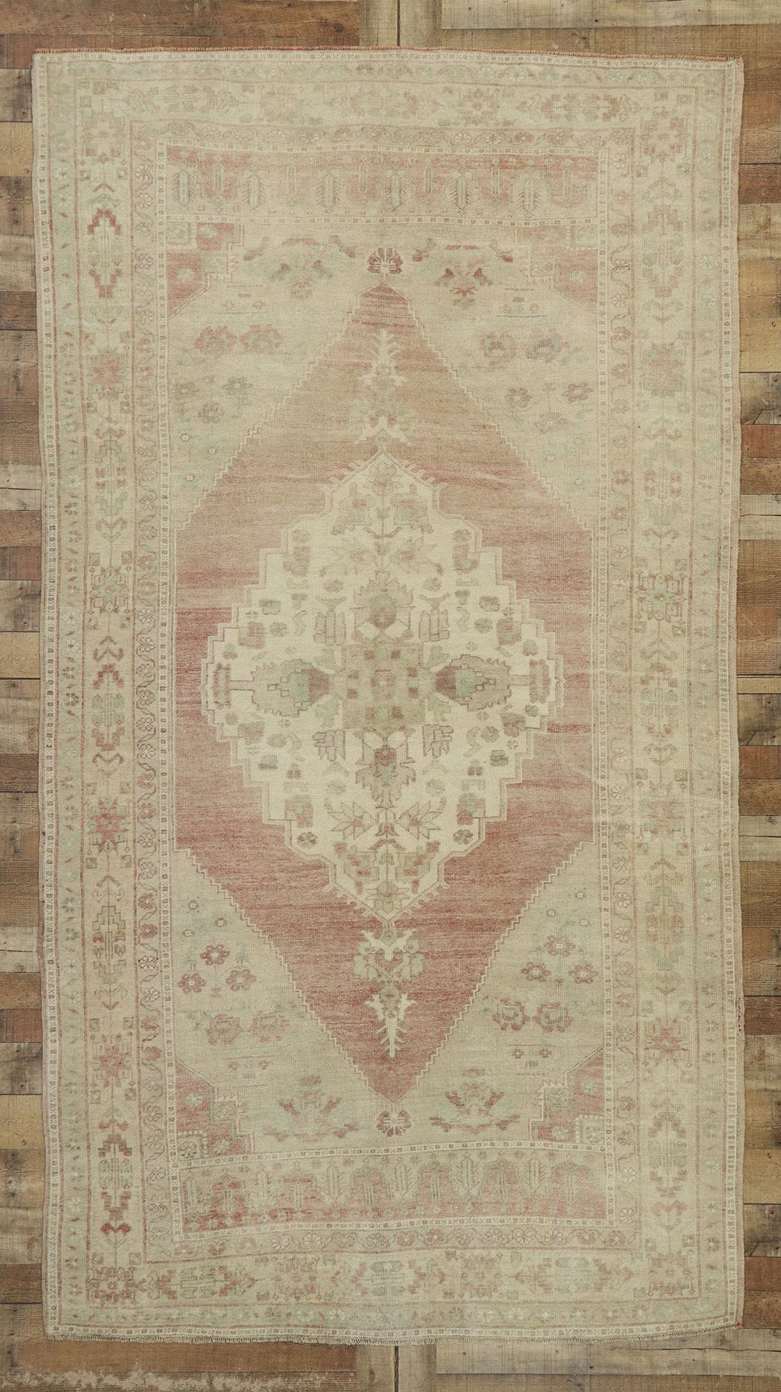 6 x 10 Vintage Turkish Oushak Rug 53213