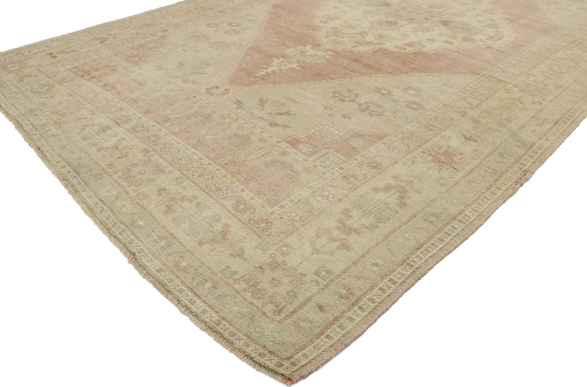 6 x 10 Vintage Turkish Oushak Rug 53213
