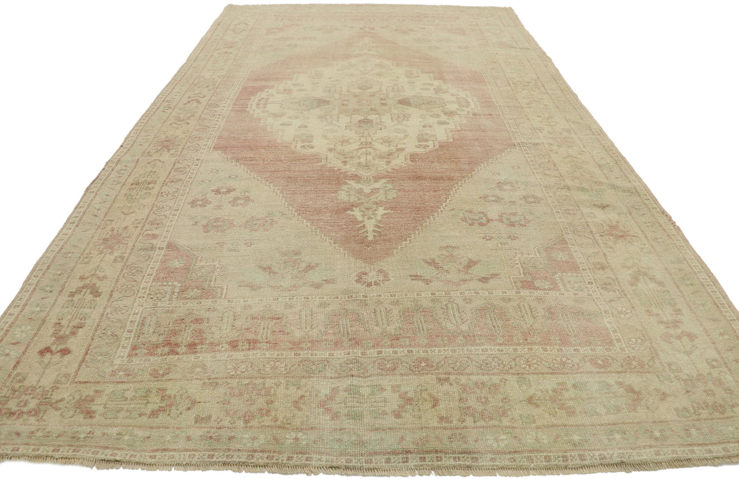 6 x 10 Vintage Turkish Oushak Rug 53213