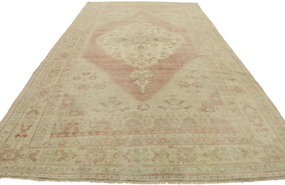 6 x 10 Vintage Turkish Oushak Rug 53213