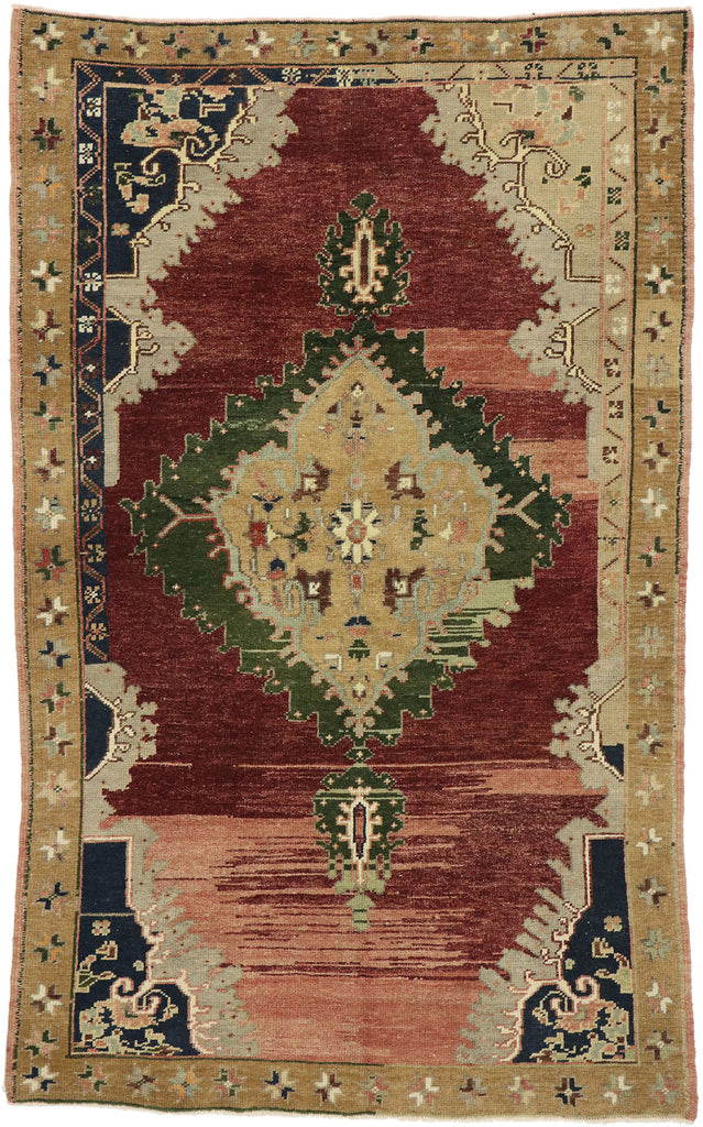 4 x 6 Vintage Turkish Oushak Rug 53216