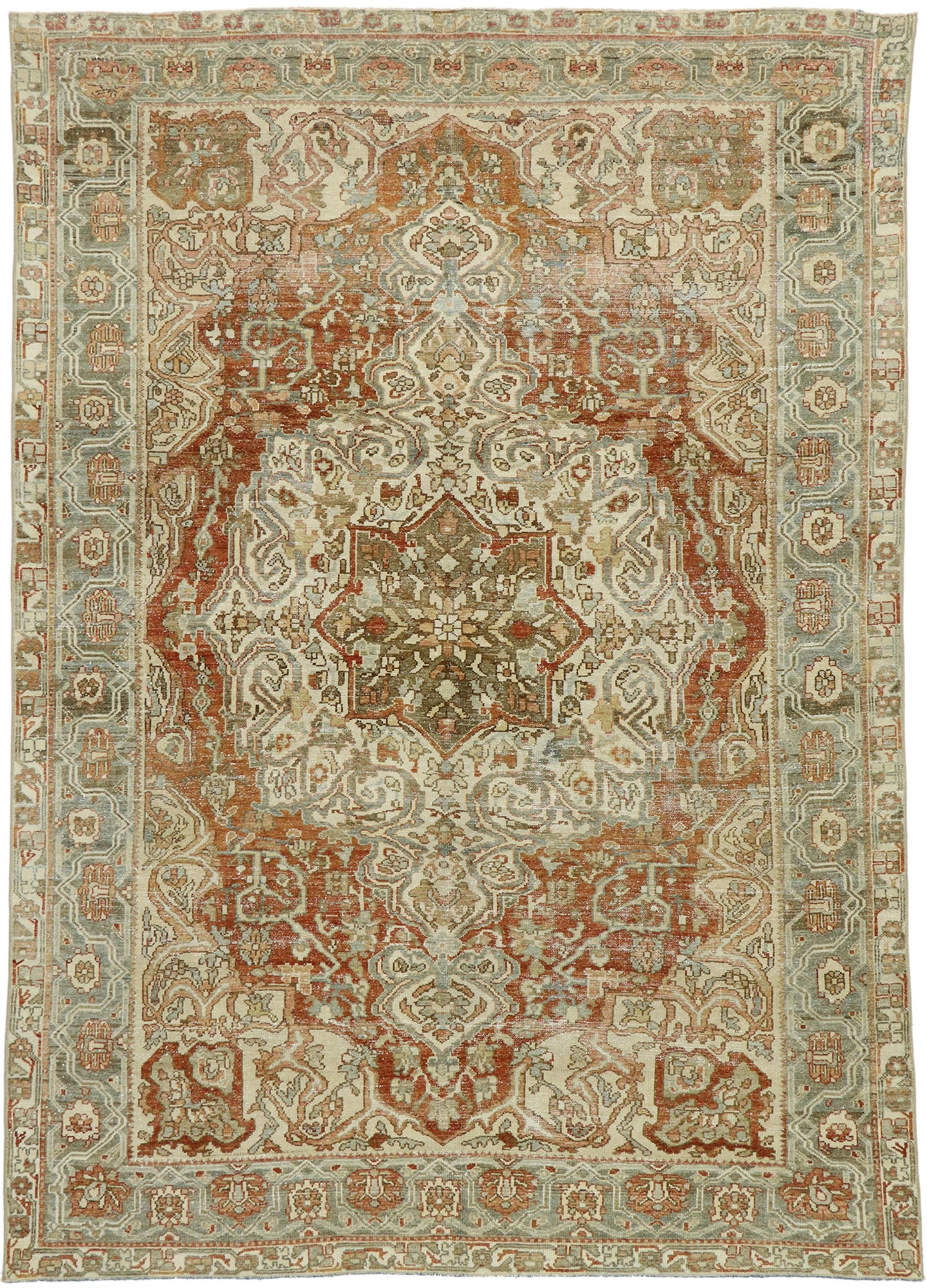 7 x 10 Antique Persian Bakhtiari Rug 53218