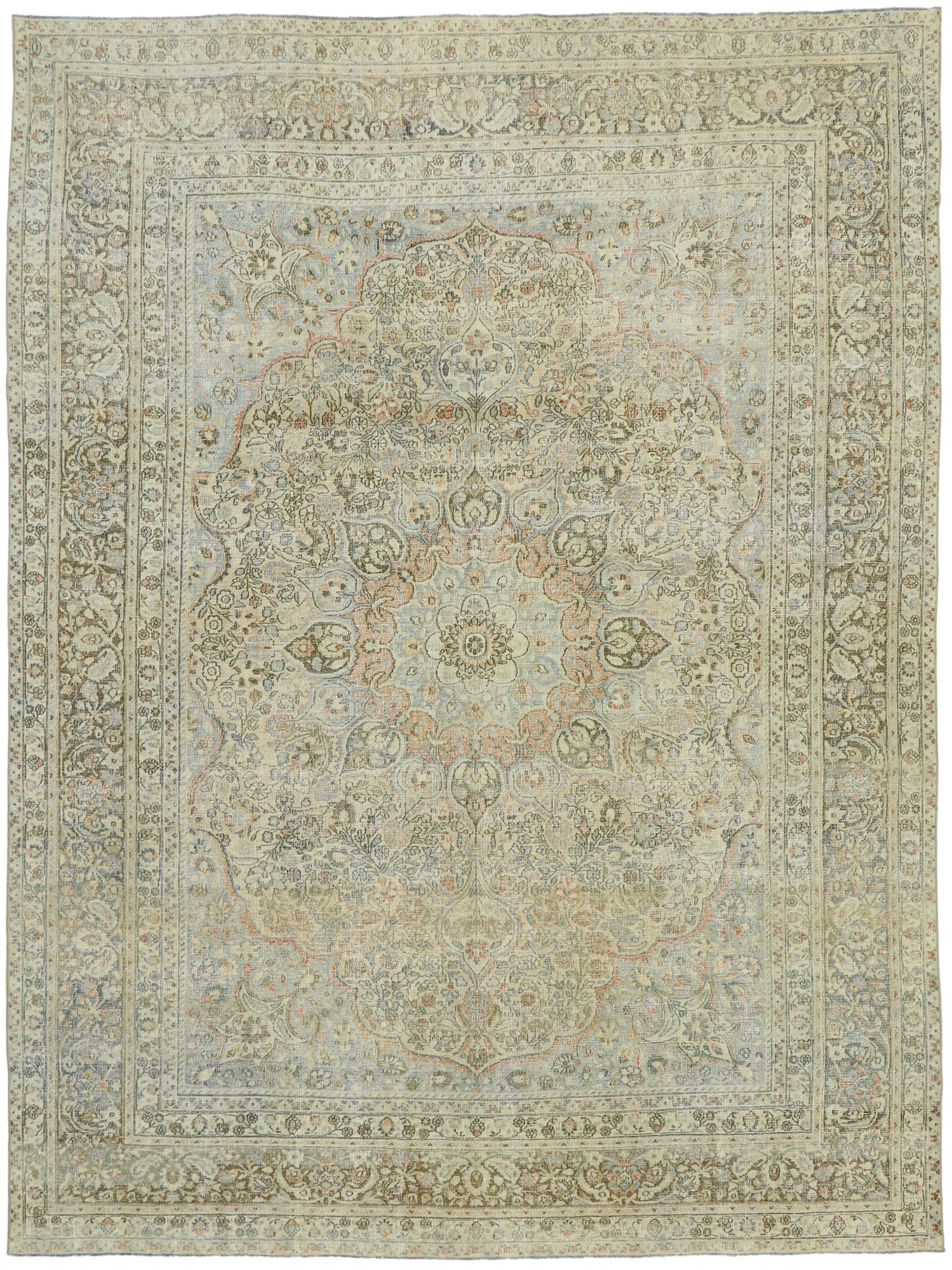 9 x 12 Antique Persian Mashhad Rug 53219