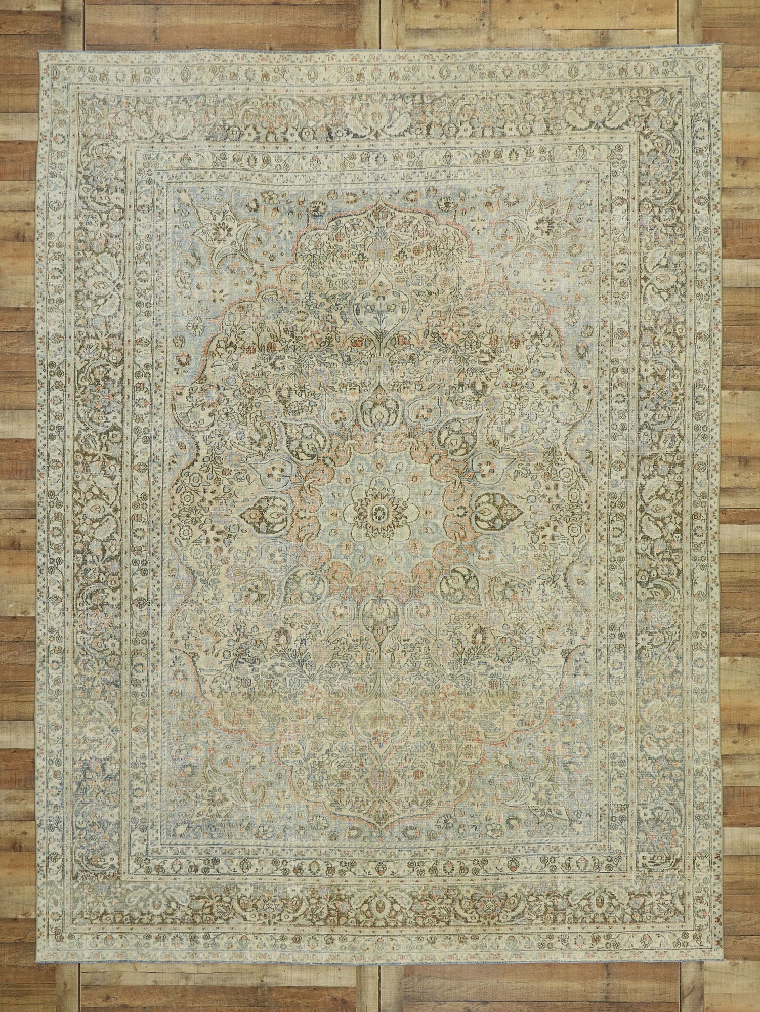 9 x 12 Antique Persian Mashhad Rug 53219