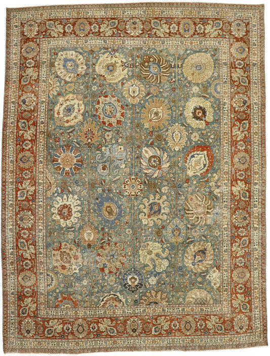 11 x 15 Antique Persian Tabriz Rug 53221