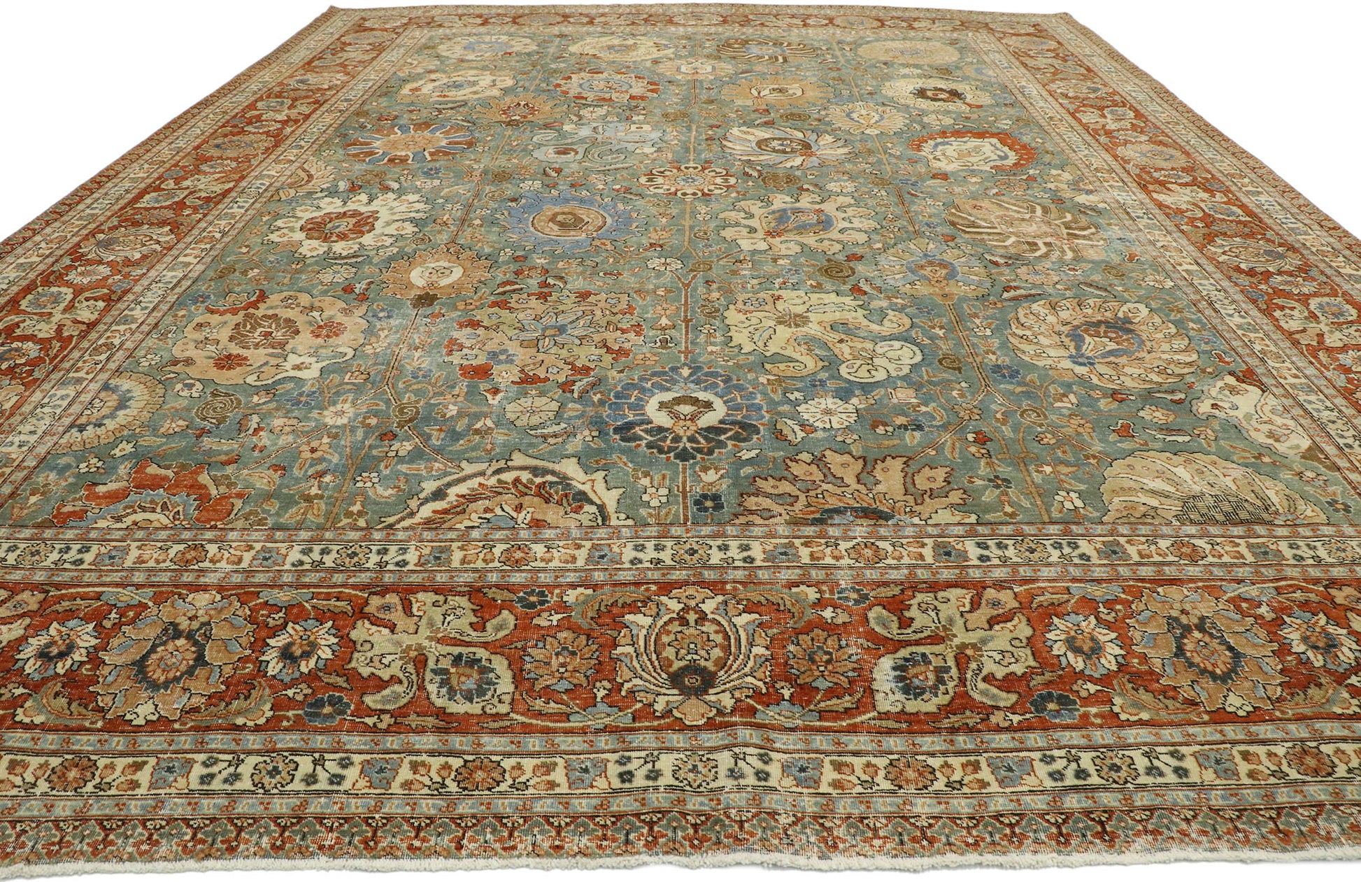 11 x 15 Antique Persian Tabriz Rug 53221