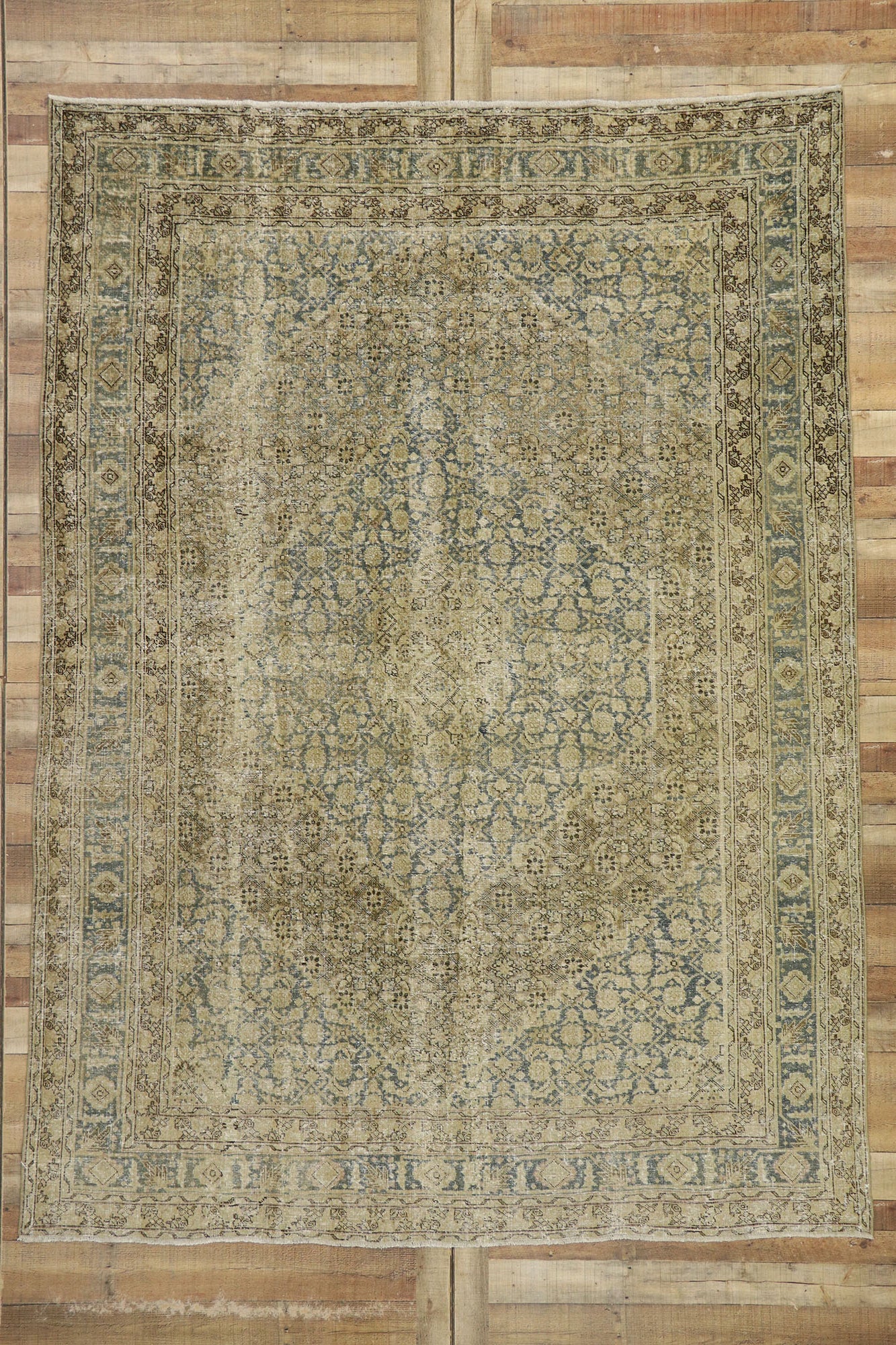 7 x 10 Antique Persian Tabriz Rug 53222