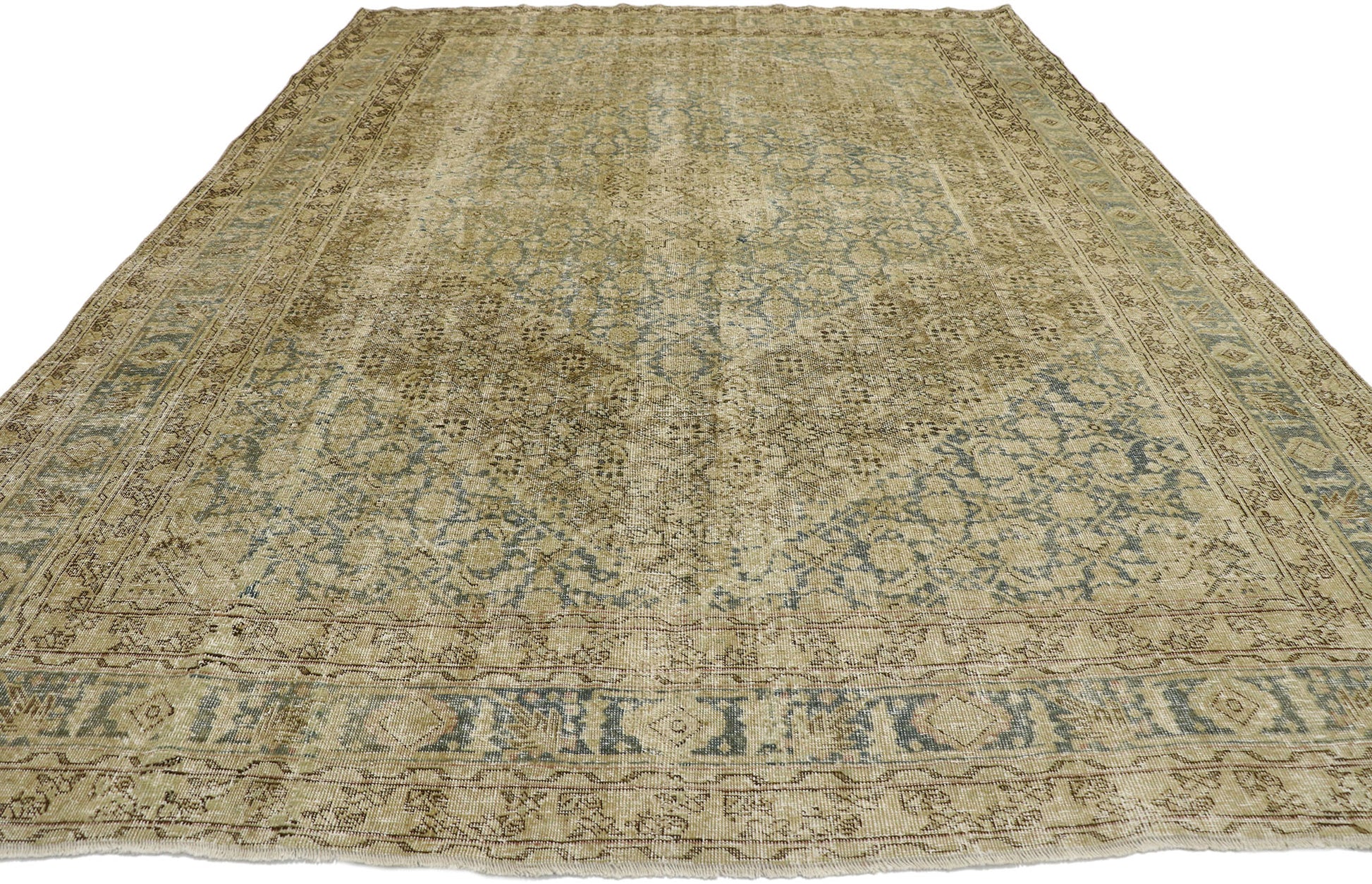 7 x 10 Antique Persian Tabriz Rug 53222