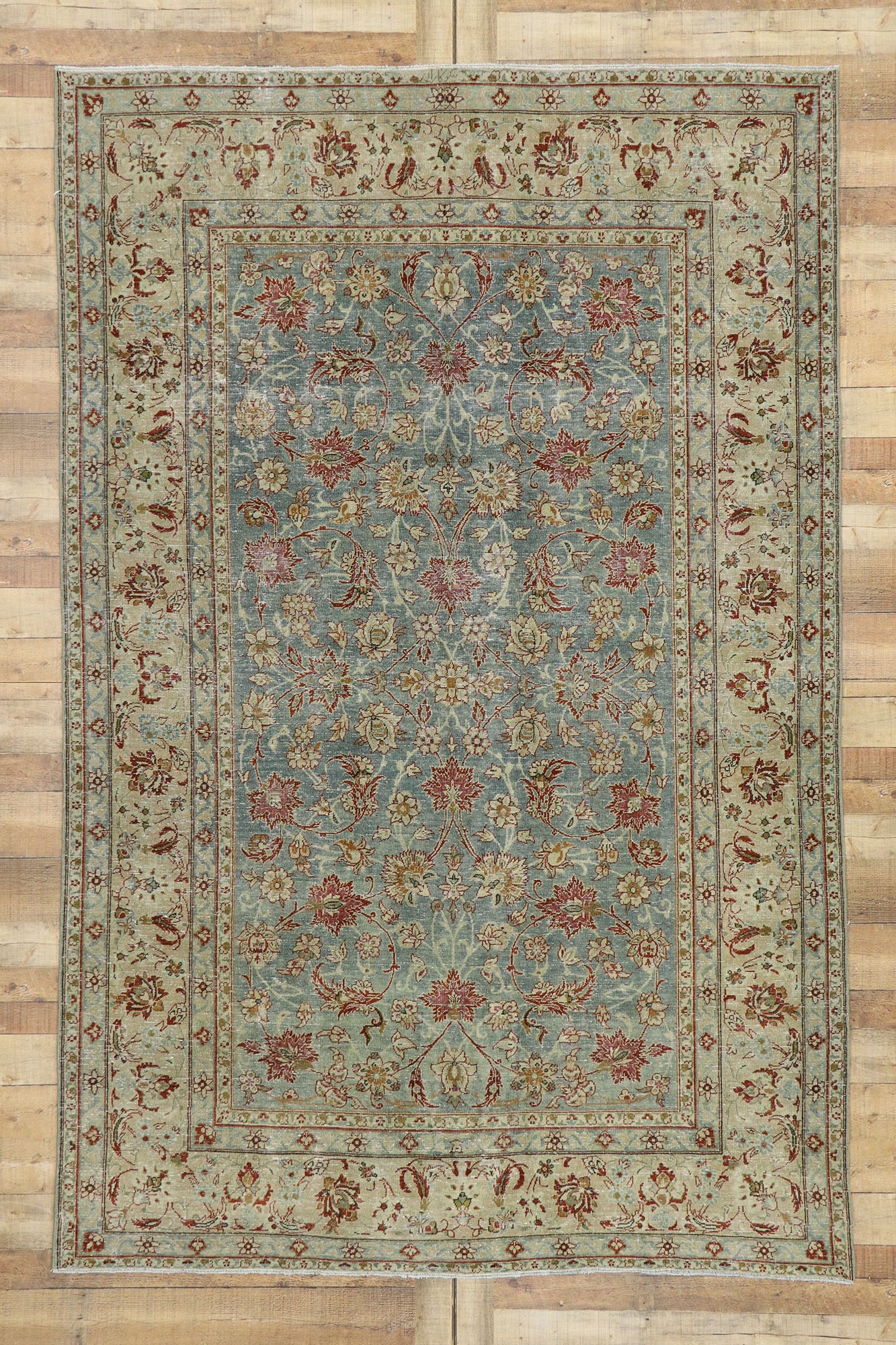 6 x 10 Antique Persian Tabriz Rug 53223
