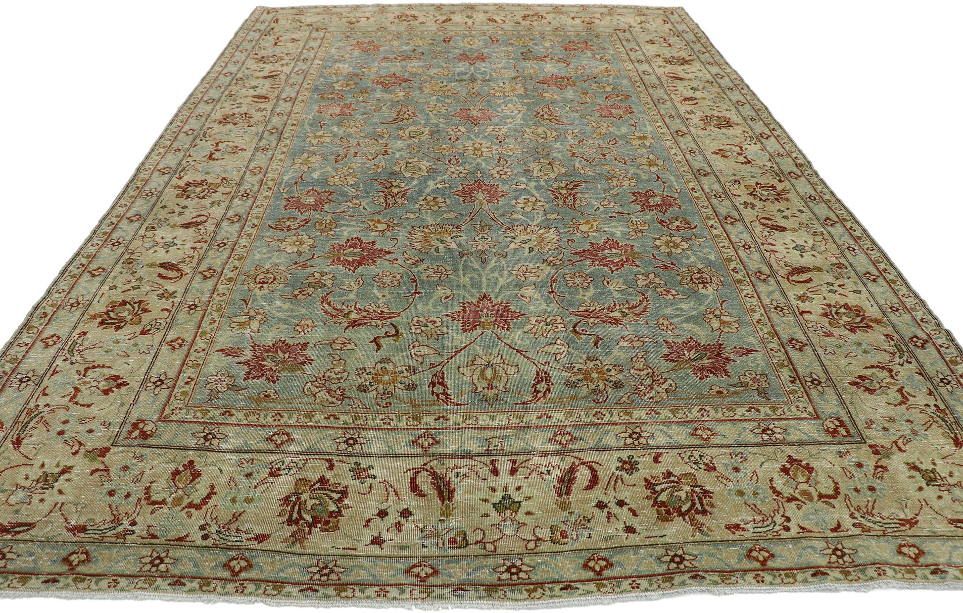 6 x 10 Antique Persian Tabriz Rug 53223