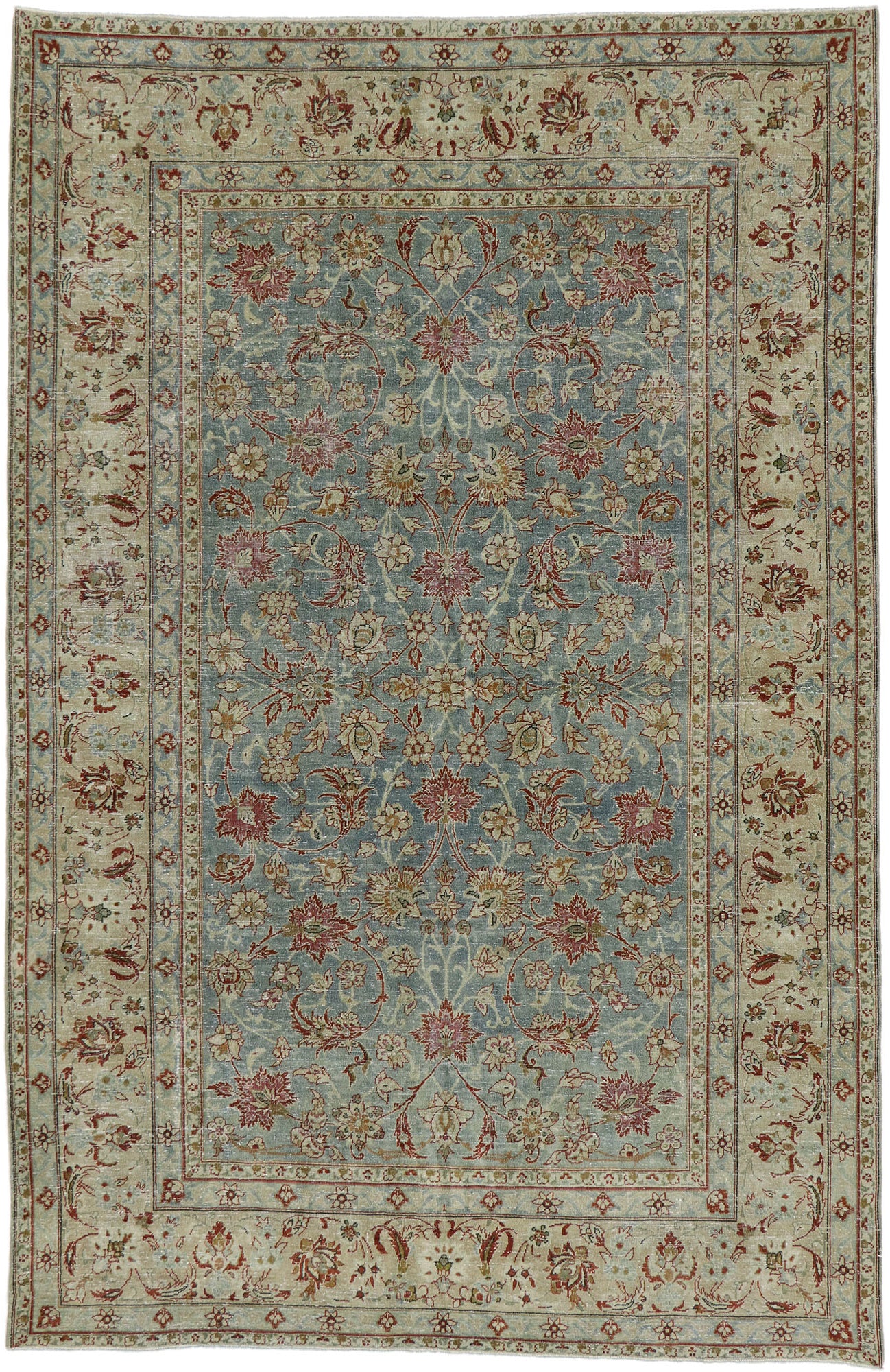 6 x 10 Antique Persian Tabriz Rug 53224