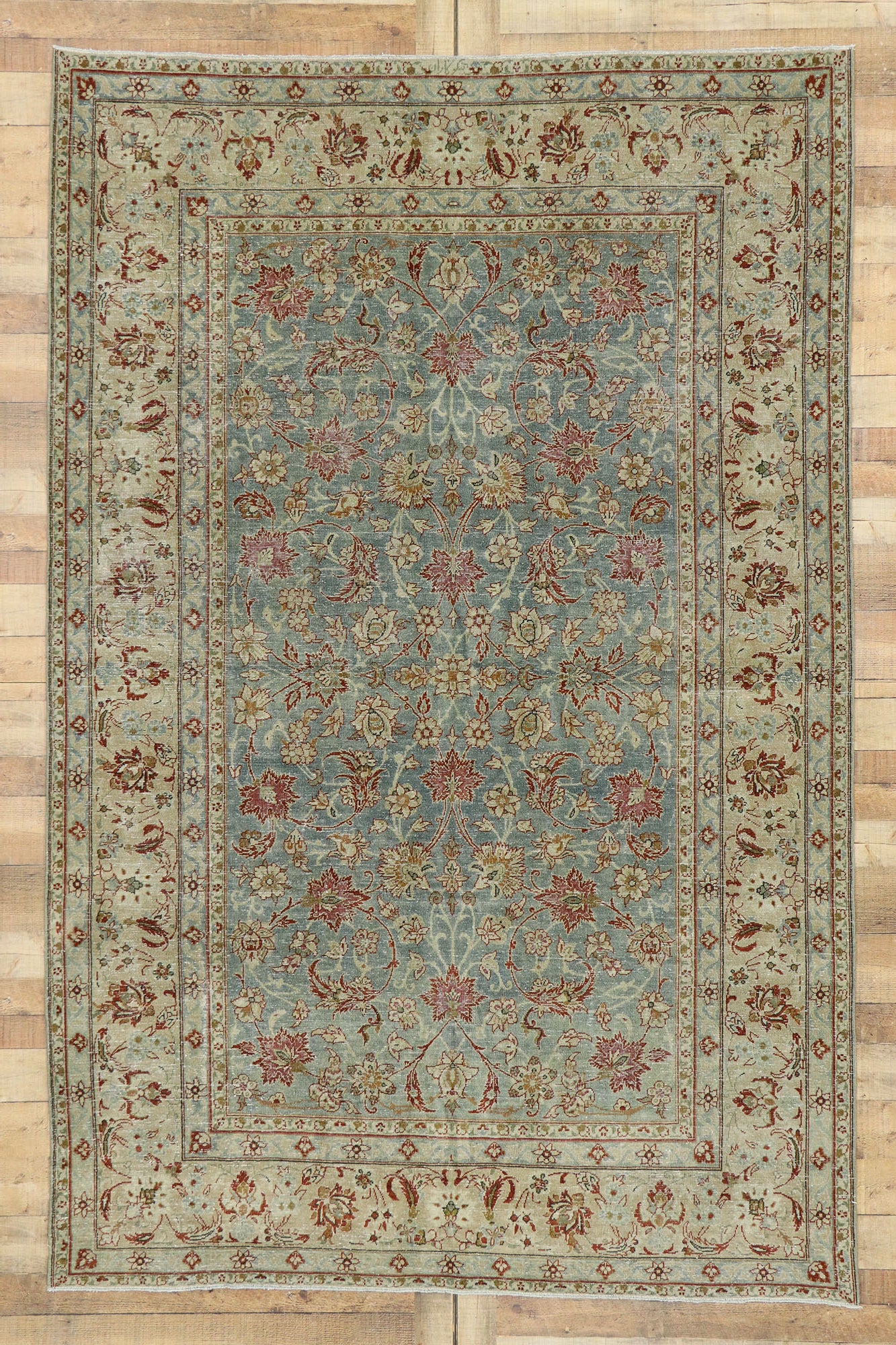 6 x 10 Antique Persian Tabriz Rug 53224