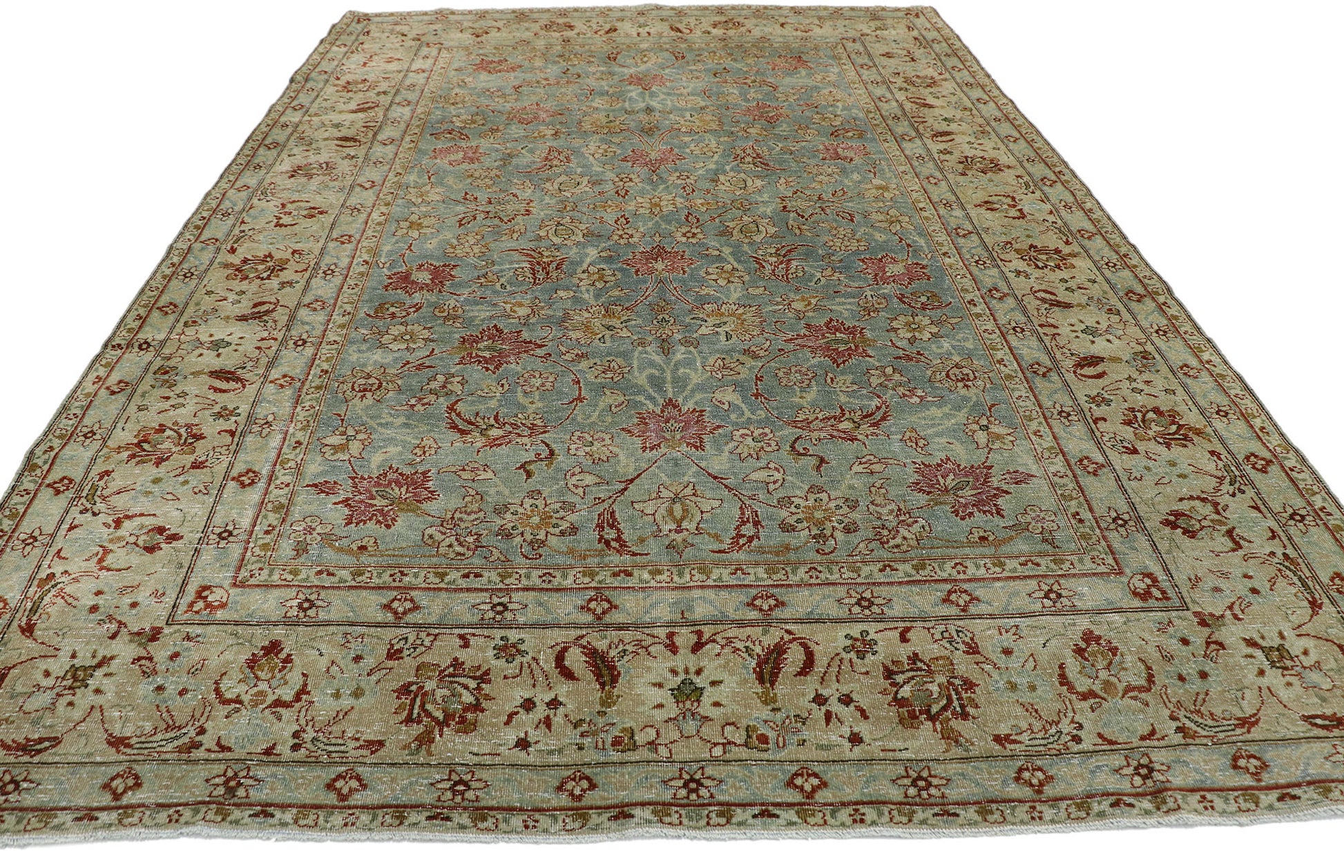6 x 10 Antique Persian Tabriz Rug 53224