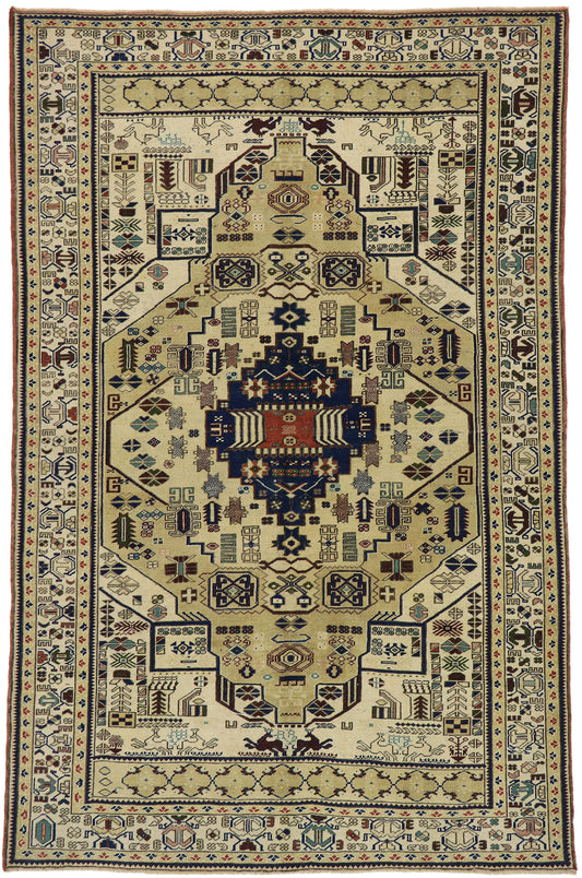 6 x 10 Vintage Turkish Oushak Rug 53225