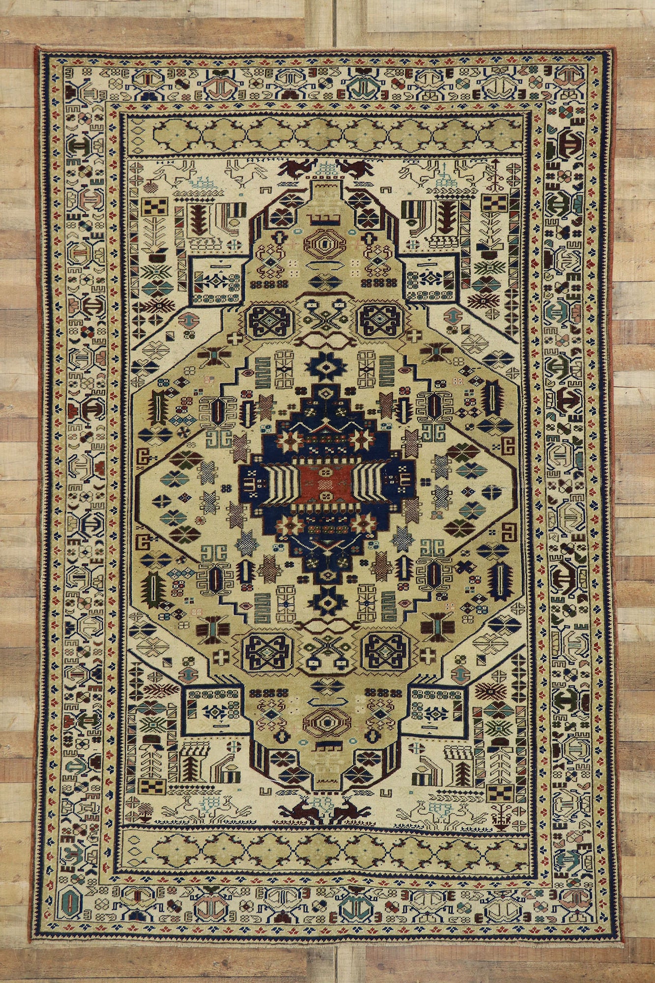 6 x 10 Vintage Turkish Oushak Rug 53225