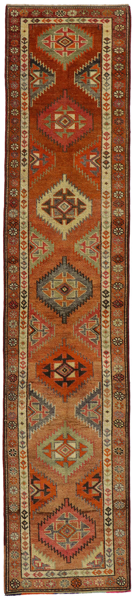 3 x 12 Vintage Turkish Oushak Runner 53226