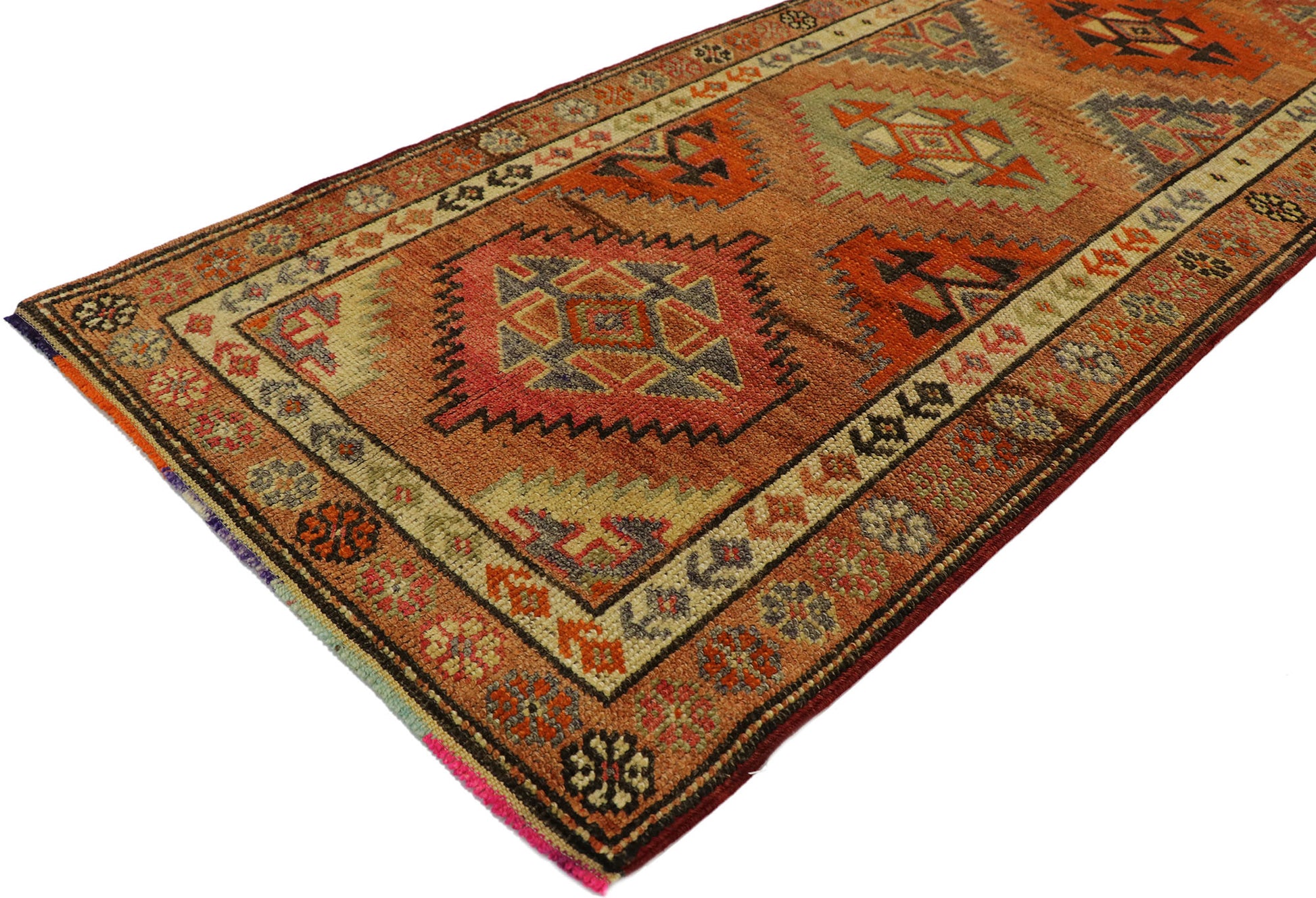3 x 12 Vintage Turkish Oushak Runner 53226