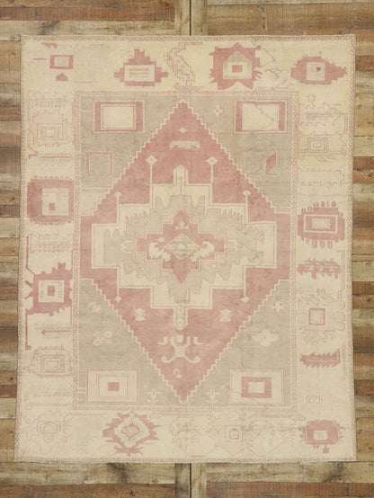 7 x 9 Vintage Turkish Oushak Rug 53229