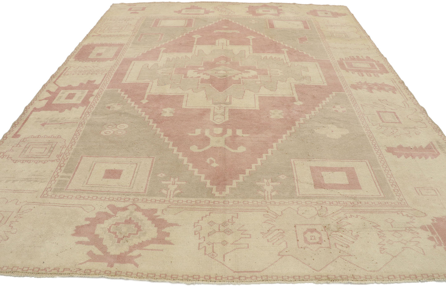 7 x 9 Vintage Turkish Oushak Rug 53229