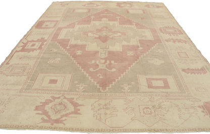 7 x 9 Vintage Turkish Oushak Rug 53229