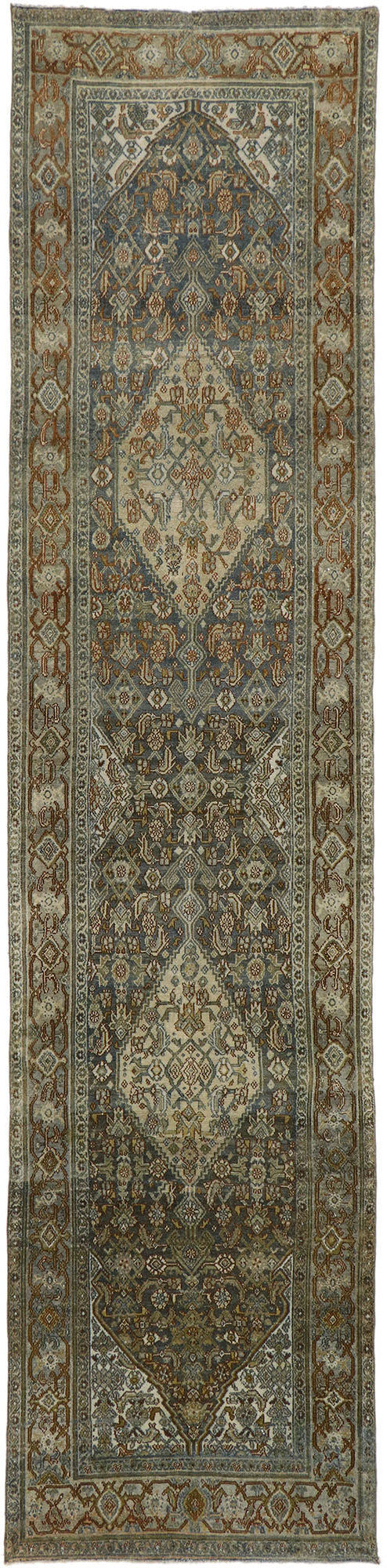 3 x 14 Antique Persian Bibikabad Runner 53236