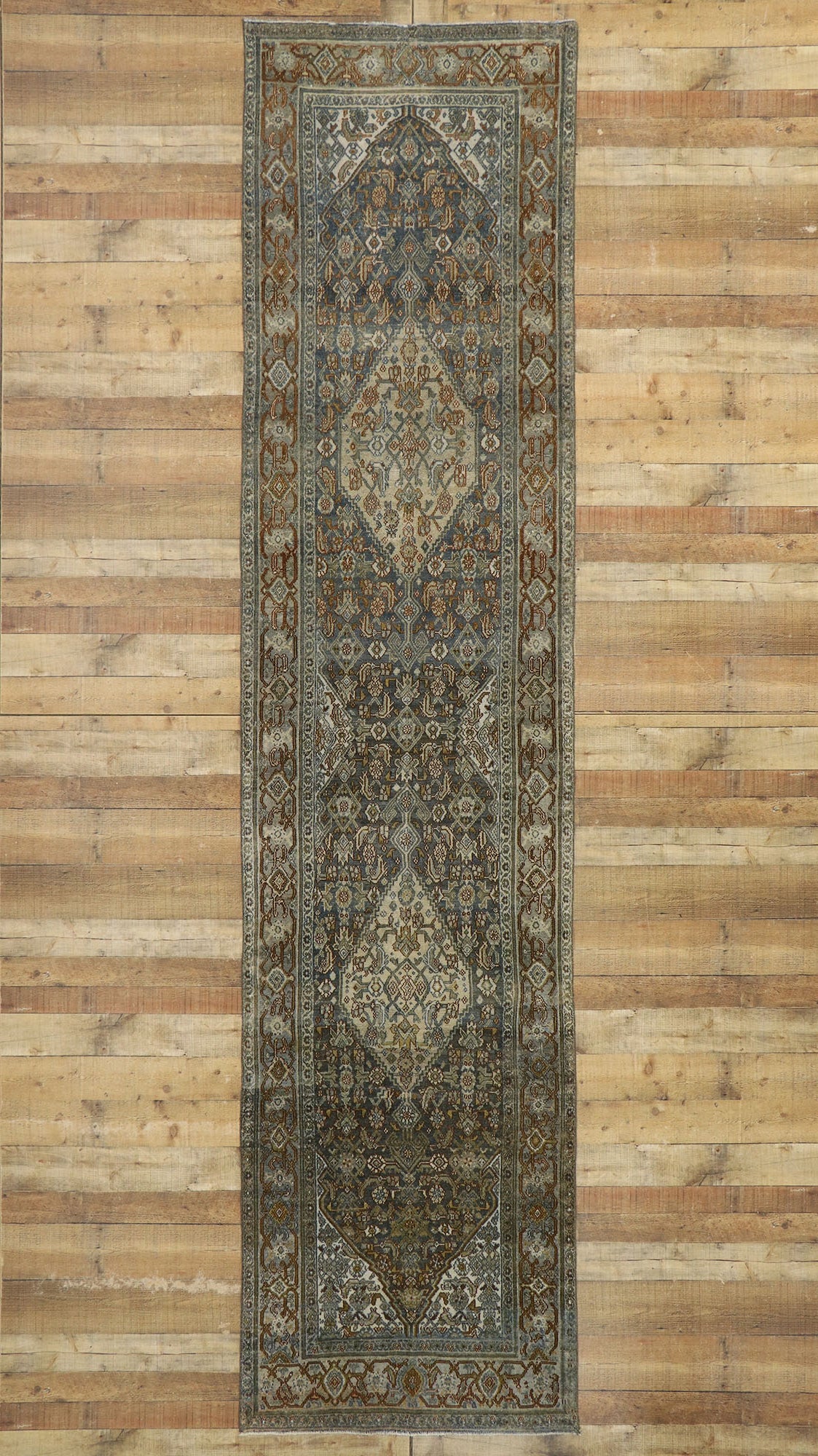 3 x 14 Antique Persian Bibikabad Runner 53236