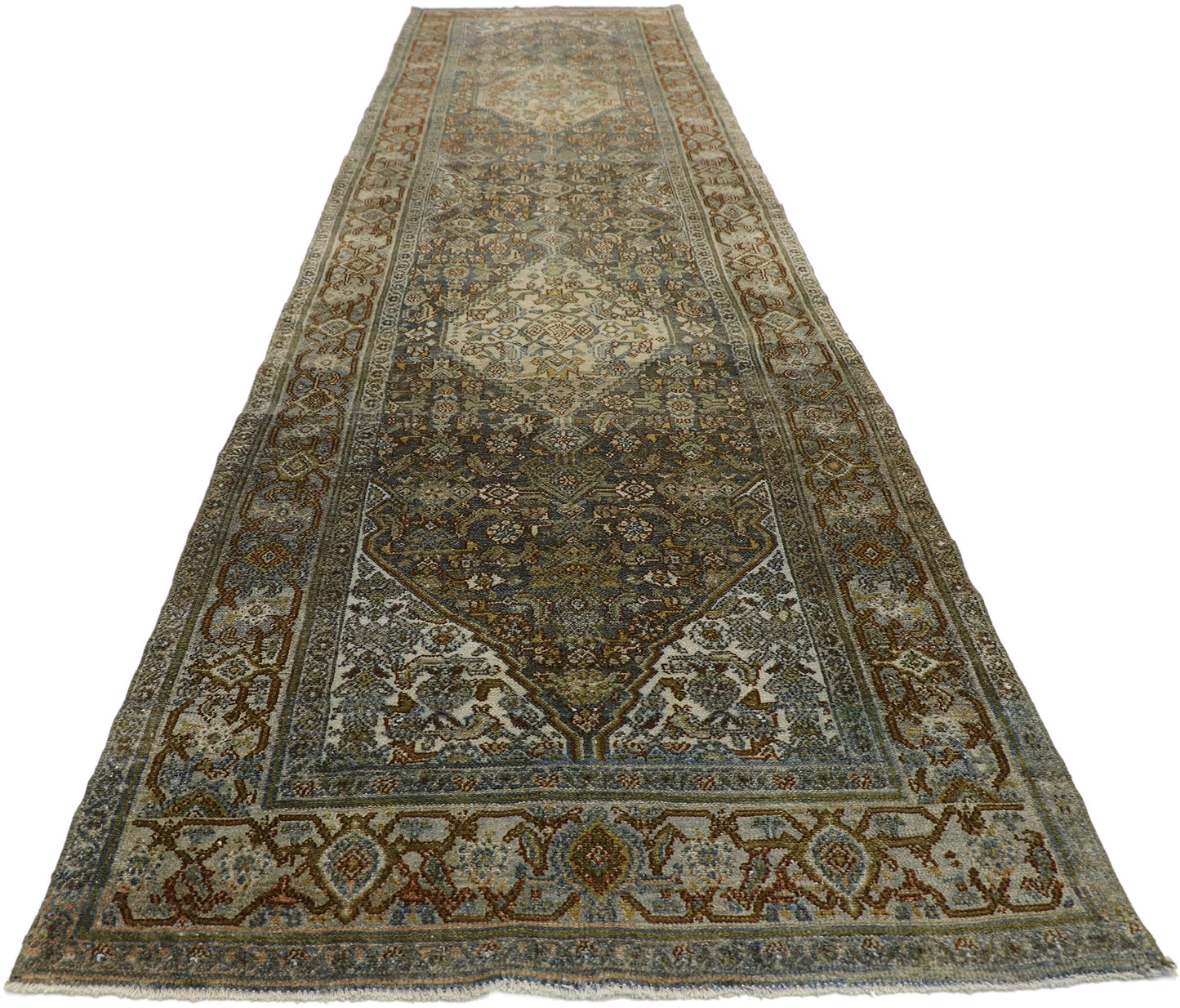 3 x 14 Antique Persian Bibikabad Runner 53236