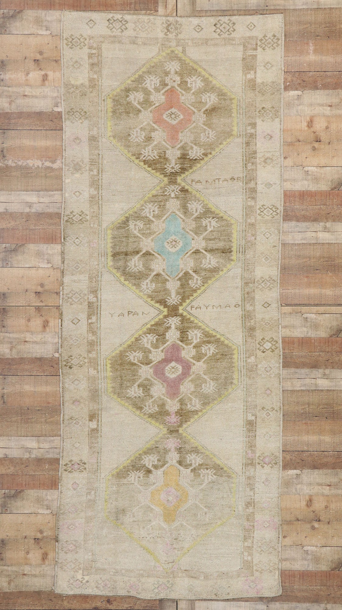 4 x 10 Vintage Turkish Oushak Runner 53241