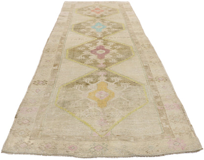 4 x 10 Vintage Turkish Oushak Runner 53241