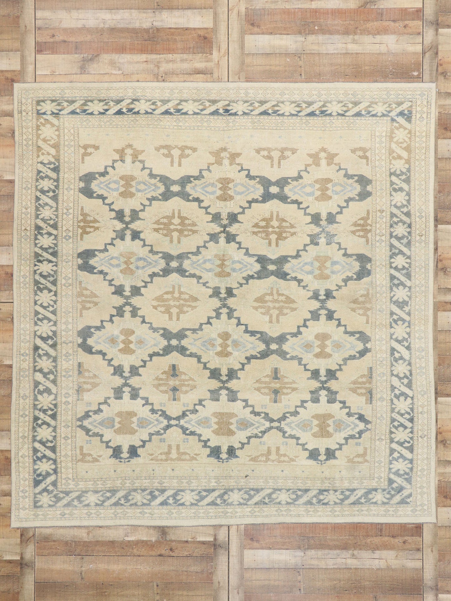 9 x 9 Vintage Turkish Oushak Rug 53243