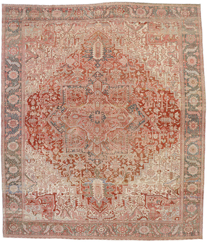 12 x 14 Antique Persian Heriz Rug 53245