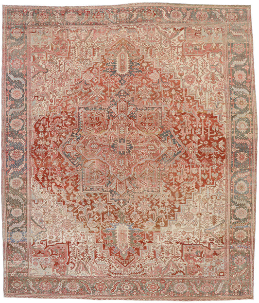 12 x 14 Antique Persian Heriz Rug 53245