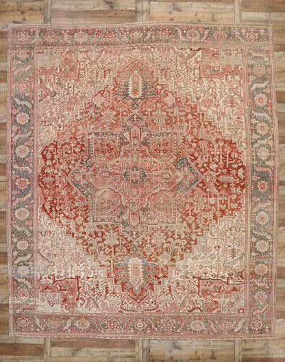 12 x 14 Antique Persian Heriz Rug 53245