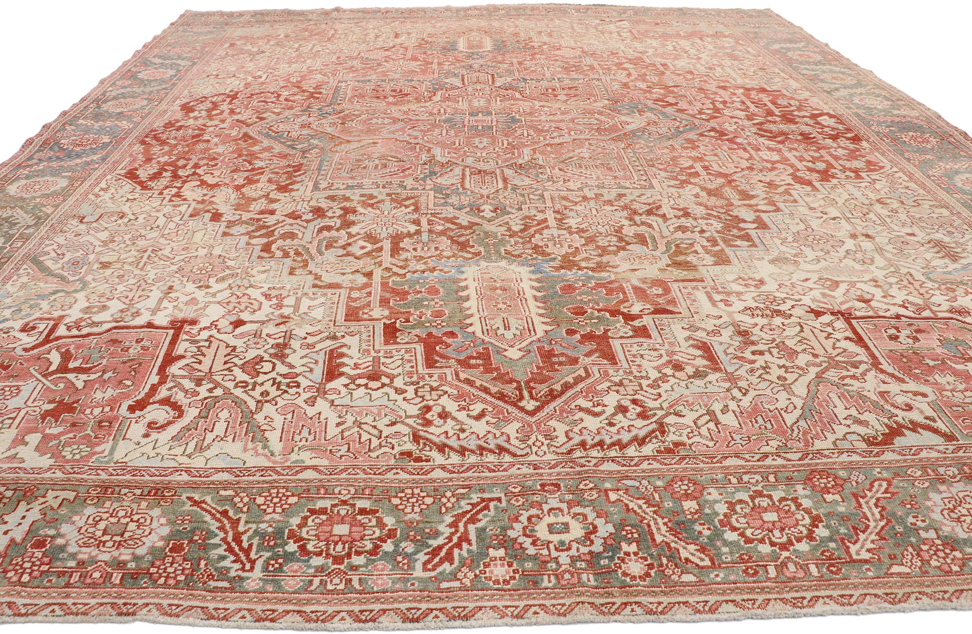 12 x 14 Antique Persian Heriz Rug 53245