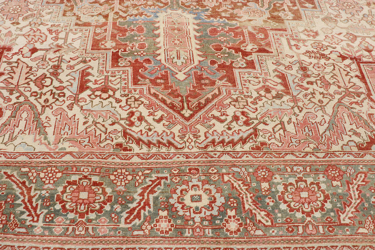 12 x 14 Antique Persian Heriz Rug 53245