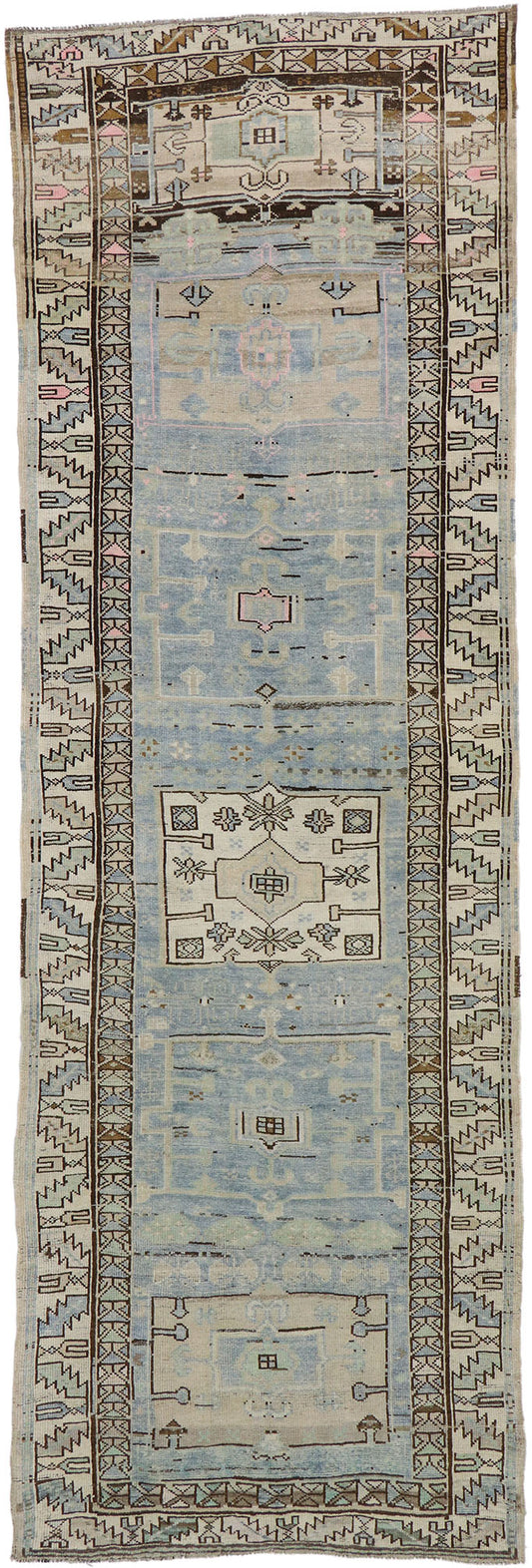 4 x 11 Vintage Turkish Oushak Runner 53256